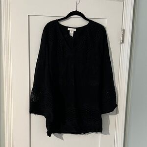 La Blanca Black Crochet Cover-Up